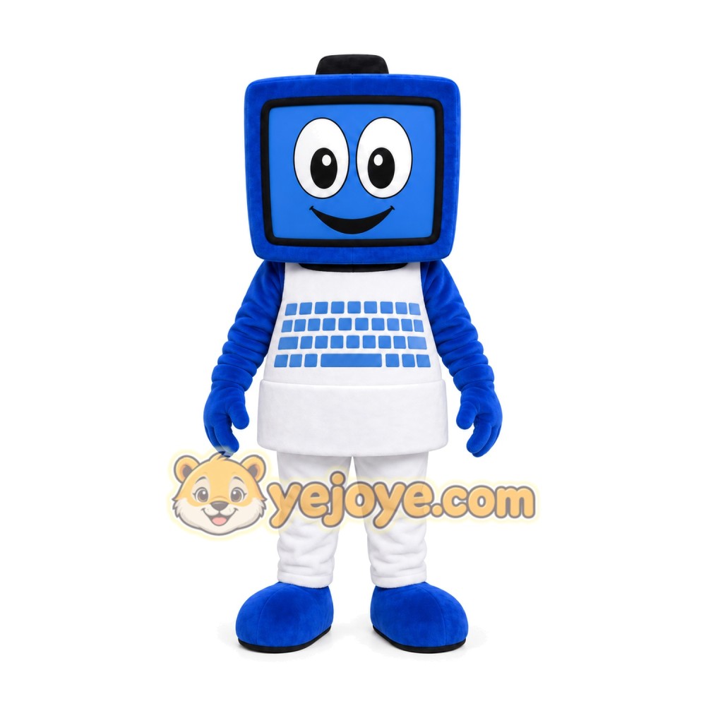 Blue Robot Mascot Costume Blue Robot Mascot Costume