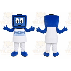 Blue Robot Mascot Costume
