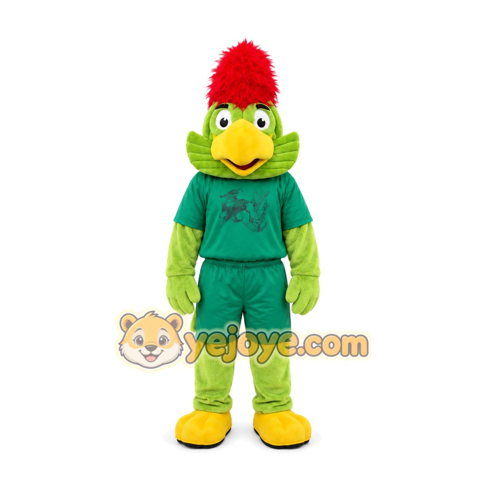 Green Rooster Mascot Costume