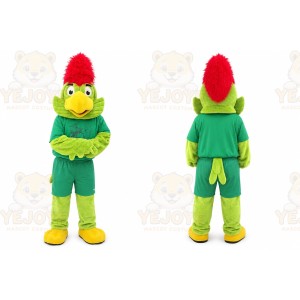 Green Rooster Mascot Costume