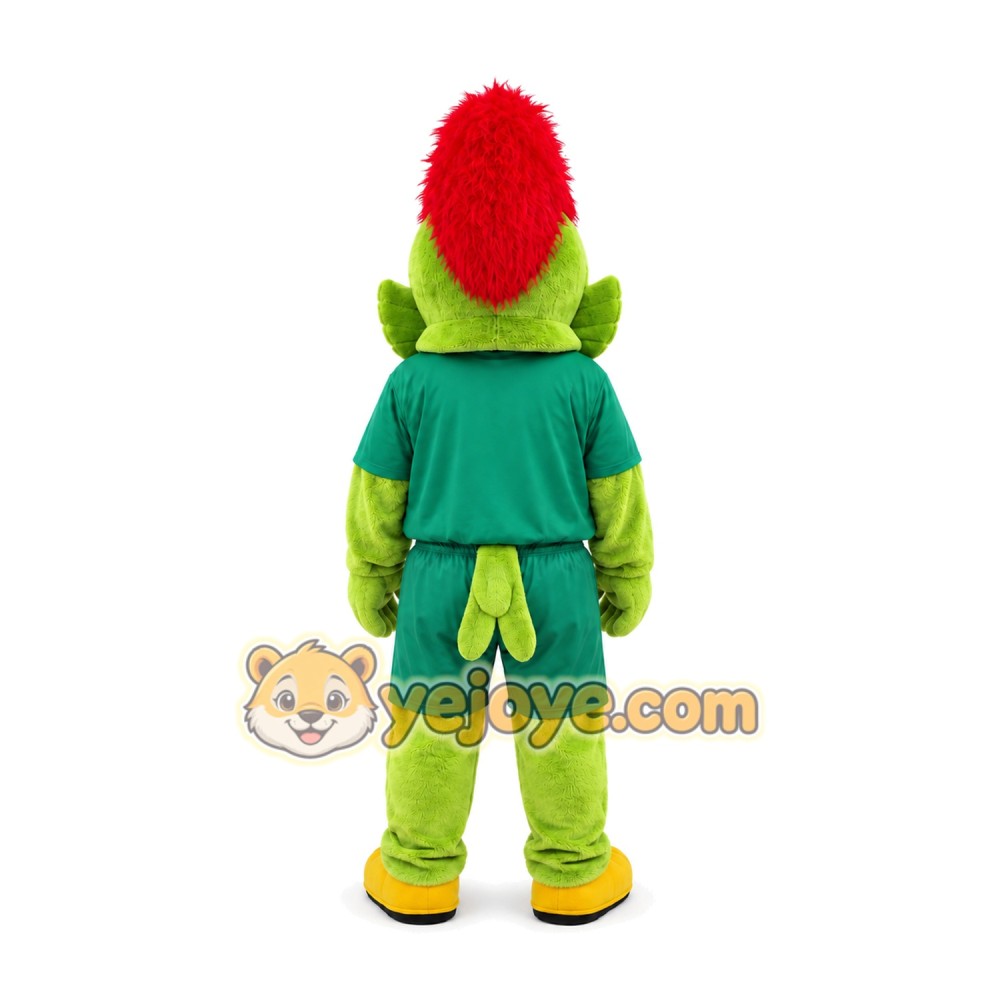 Green Rooster Mascot Costume