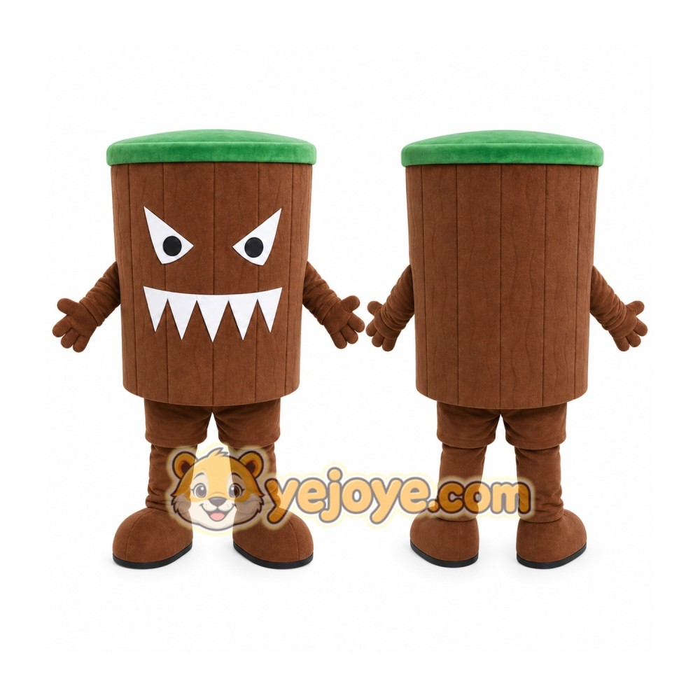 Brown Bucket Mascot Costume Brown Bucket Mascot Costume
