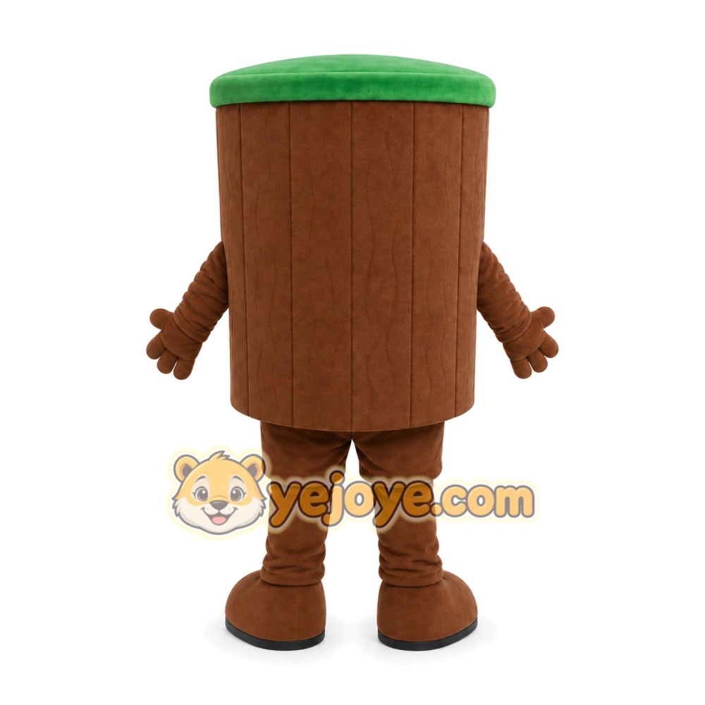 Brown Bucket Mascot Costume Brown Bucket Mascot Costume
