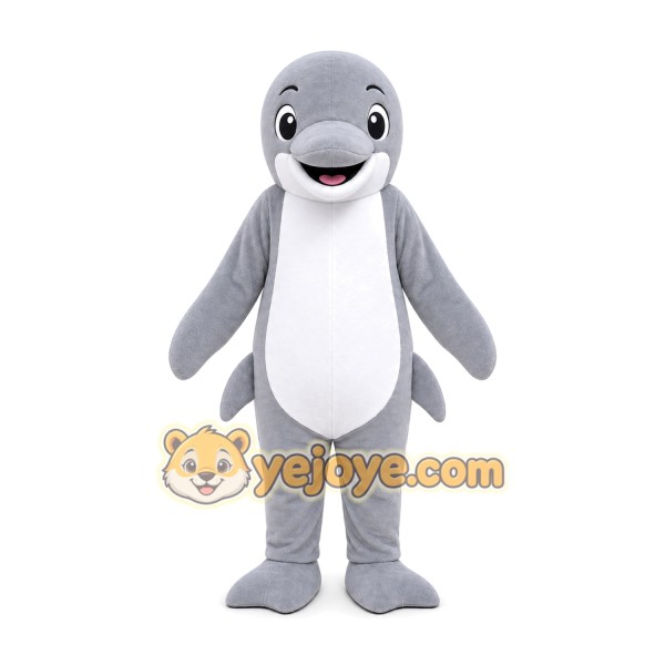 Gray Dolphin Mascot Costume