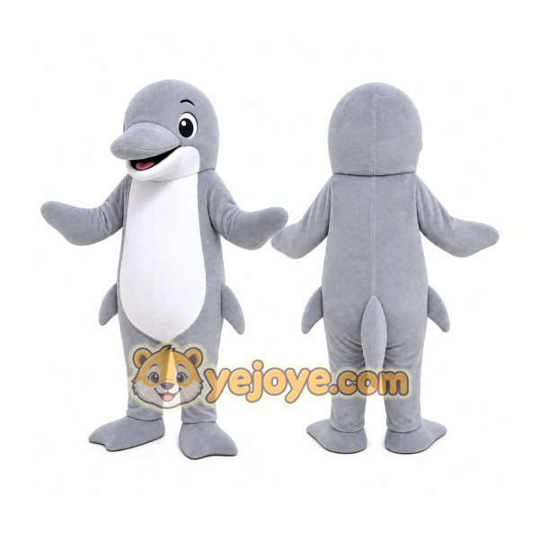 Gray Dolphin Mascot Costume