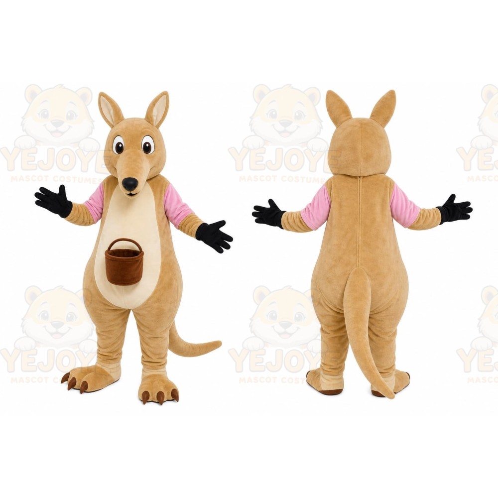 Tan Kangaroo Mascot Costume