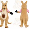 Tan Kangaroo Mascot Costume