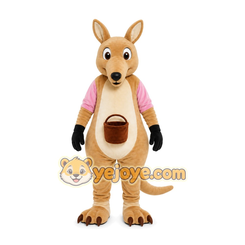 Tan Kangaroo Mascot Costume