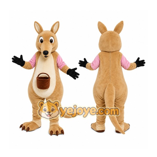 Tan Kangaroo Mascot Costume