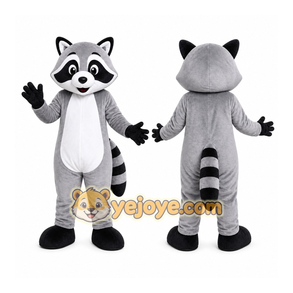Gray Raccoon Mascot Costume Gray Raccoon Mascot Costume