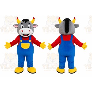 Cow Overalls Mascot Costume