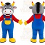 Cow Overalls Mascot Costume