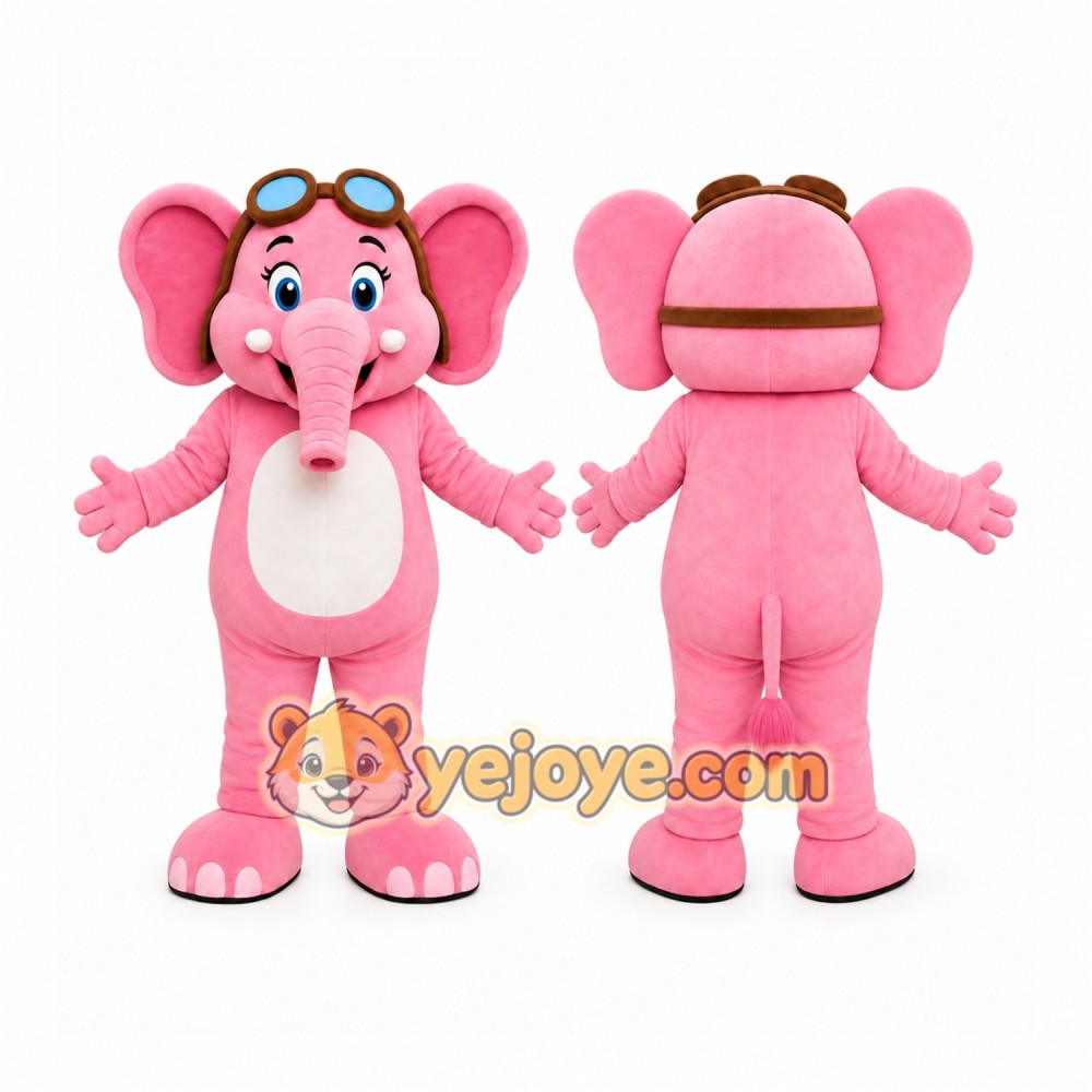 Pink Elephant Mascot Costume