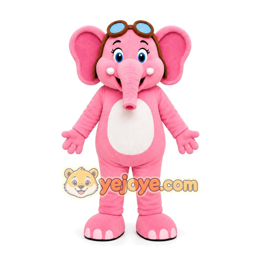 Pink Elephant Mascot Costume