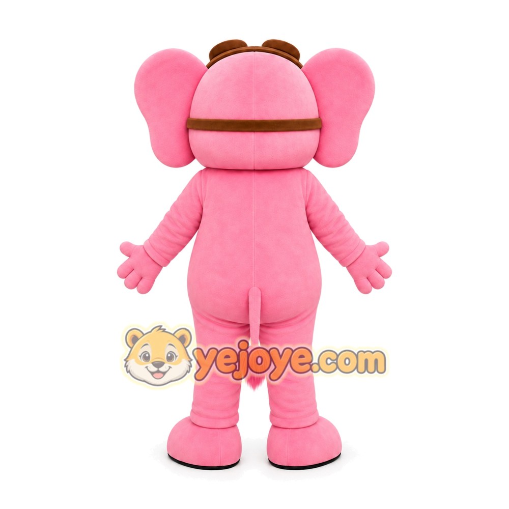 Pink Elephant Mascot Costume