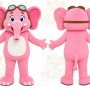 Pink Elephant Mascot Costume