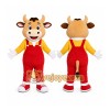 Brown Cow Overalls Mascot Costume Brown Cow Overalls Mascot Costume