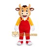 Brown Cow Overalls Mascot Costume Brown Cow Overalls Mascot Costume