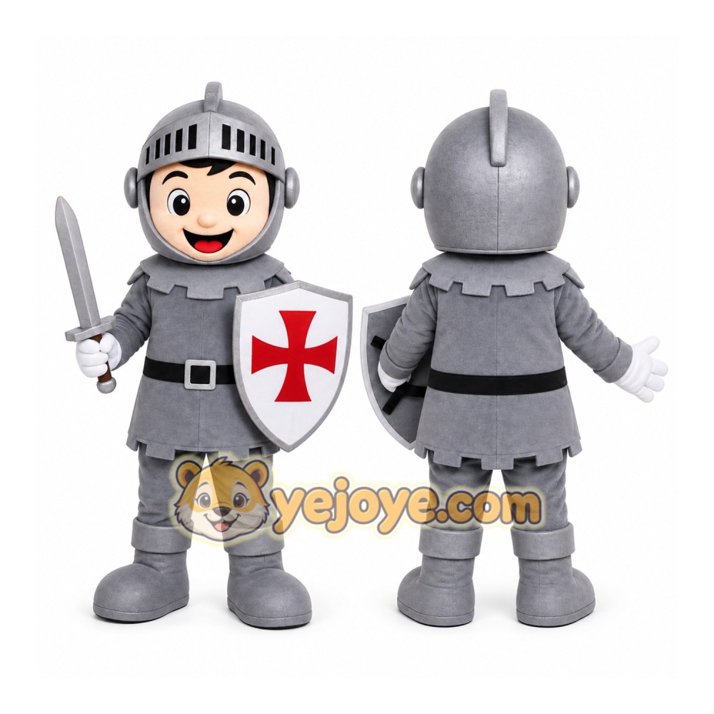 Silver Knight Mascot Costume Silver Knight Mascot Costume