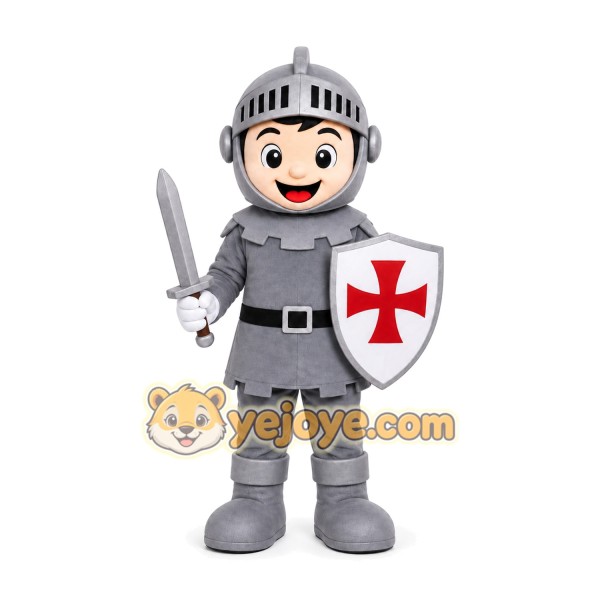 Silver Knight Mascot Costume
