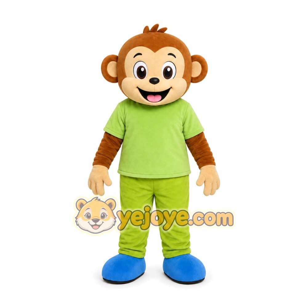Monkey Green Shirt Mascot Costume Monkey Green Shirt Mascot Costume