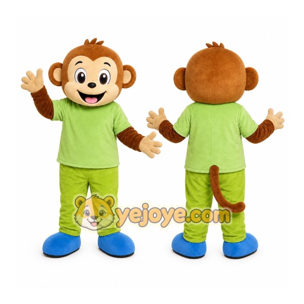 Monkey Green Shirt Mascot Costume
