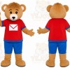 Bear Red Shirt Mascot Costume
