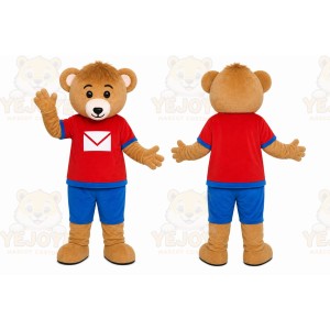 Bear Red Shirt Mascot Costume