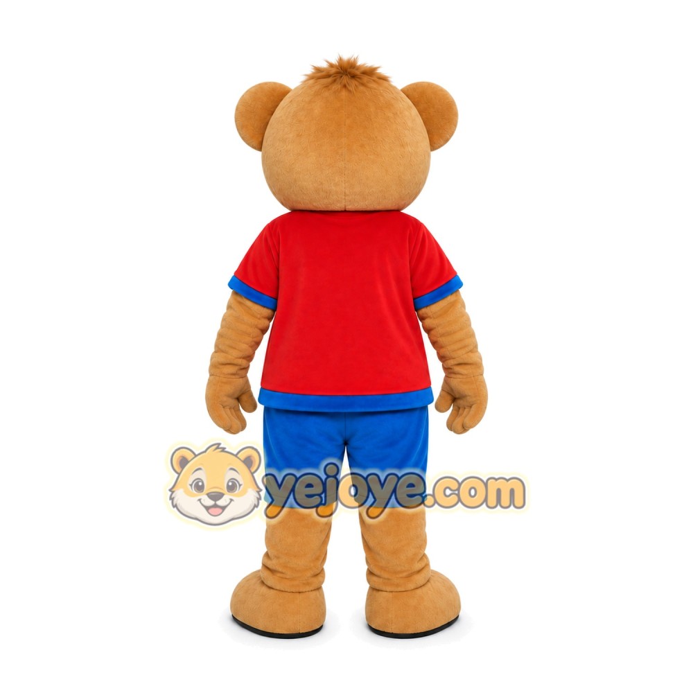 Bear Red Shirt Mascot Costume Bear Red Shirt Mascot Costume