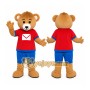 Bear Red Shirt Mascot Costume