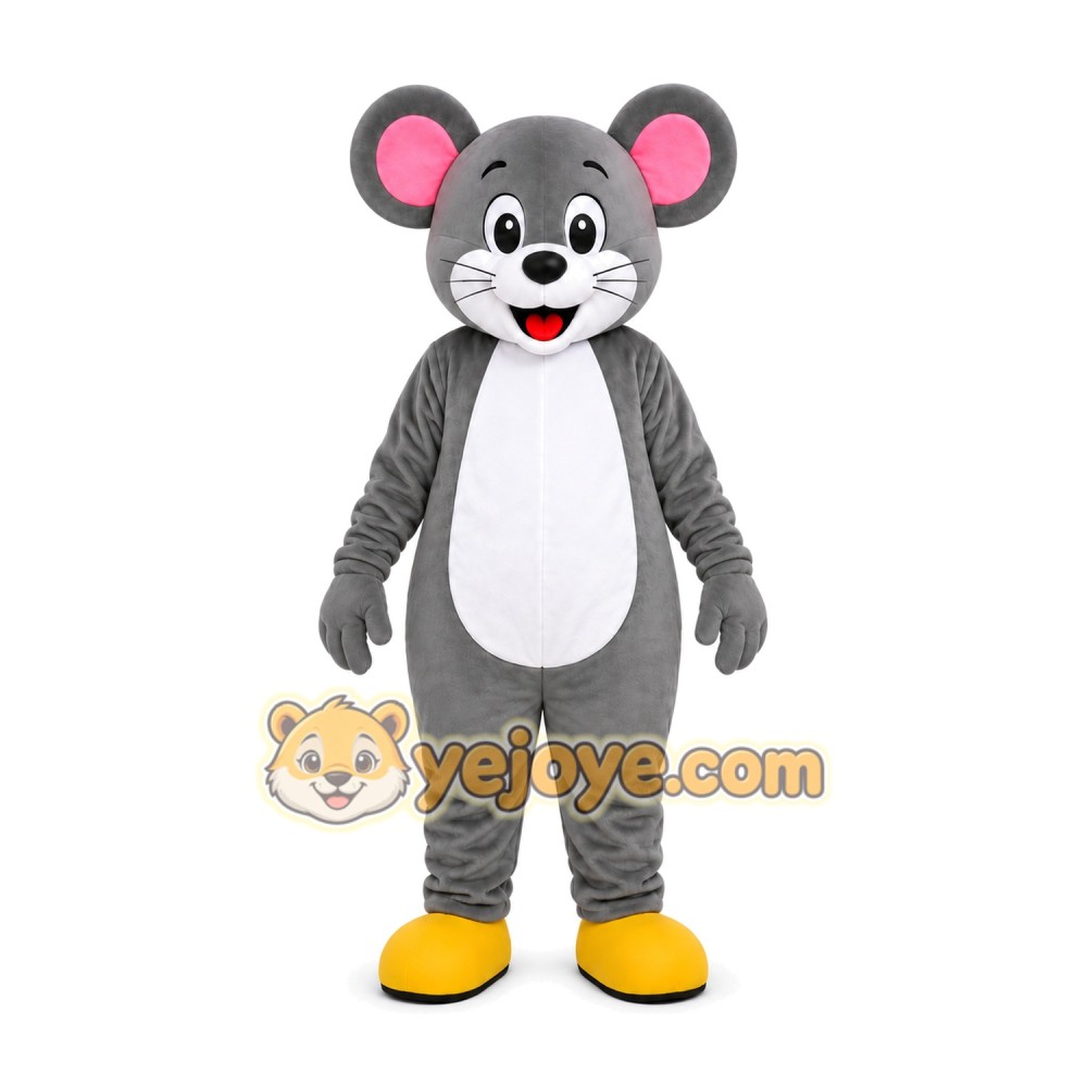 Gray Mouse Mascot Costume Gray Mouse Mascot Costume