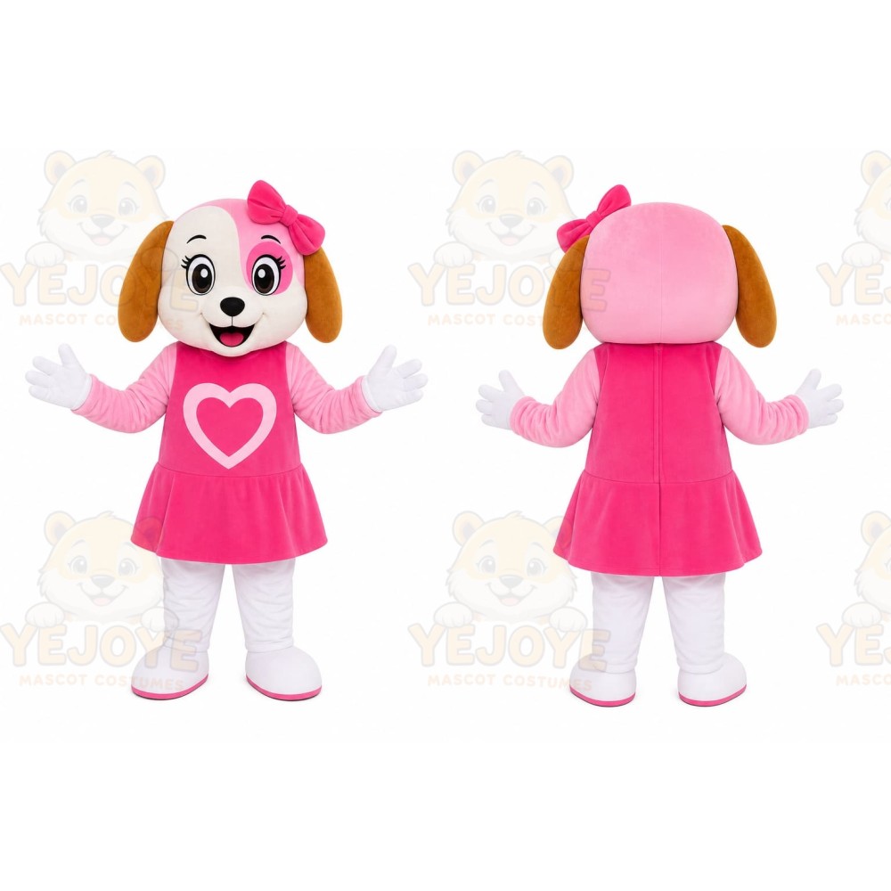 Pink Puppy Dress Mascot Costume