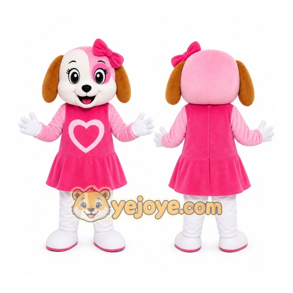 Pink Puppy Dress Mascot Costume