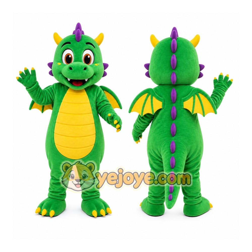 Green Dragon Mascot Costume Green Dragon Mascot Costume