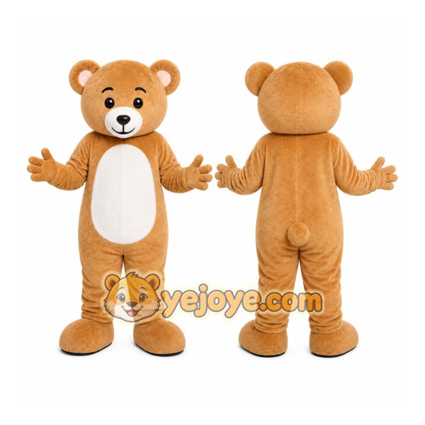 Tan Bear Mascot Costume
