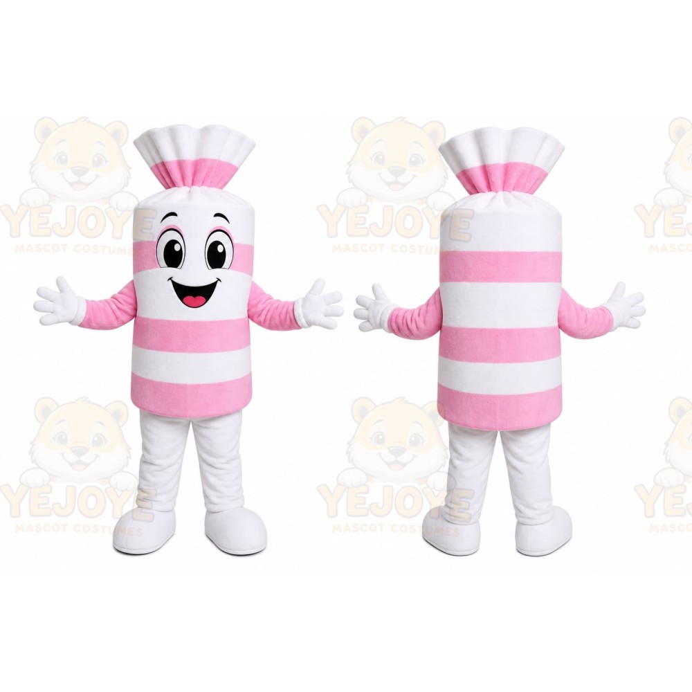 Pink Striped Candy Mascot Costume