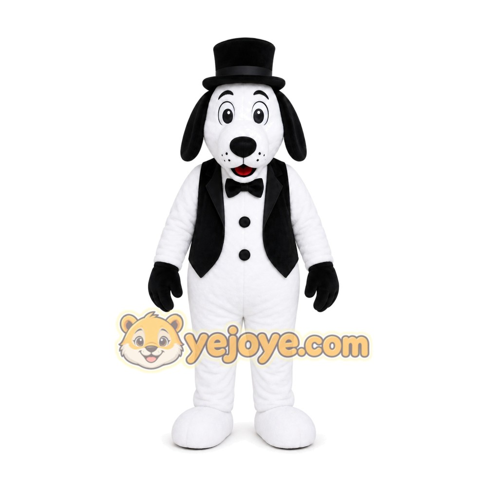 Top Hat Dog Mascot Costume Top Hat Dog Mascot Costume