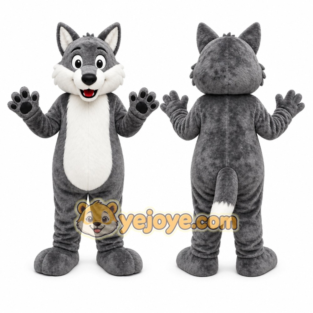 Gray Wolf Mascot Costume Gray Wolf Mascot Costume