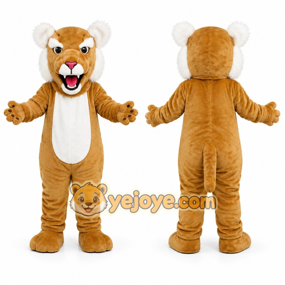 Tan Lion Mascot Costume