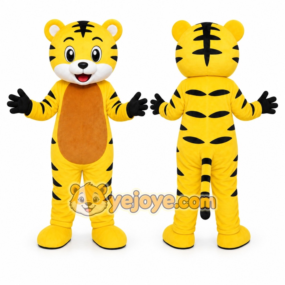 Yellow Tiger Mascot Costume Yellow Tiger Mascot Costume