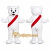 White Bear Sash Mascot Costume White Bear Sash Mascot Costume