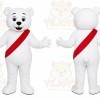 White Bear Sash Mascot Costume