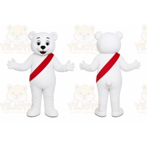 White Bear Sash Mascot Costume