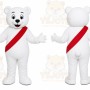 White Bear Sash Mascot Costume