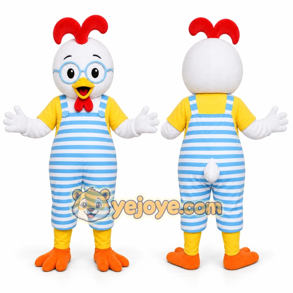 Striped Rooster Mascot Costume Striped Rooster Mascot Costume