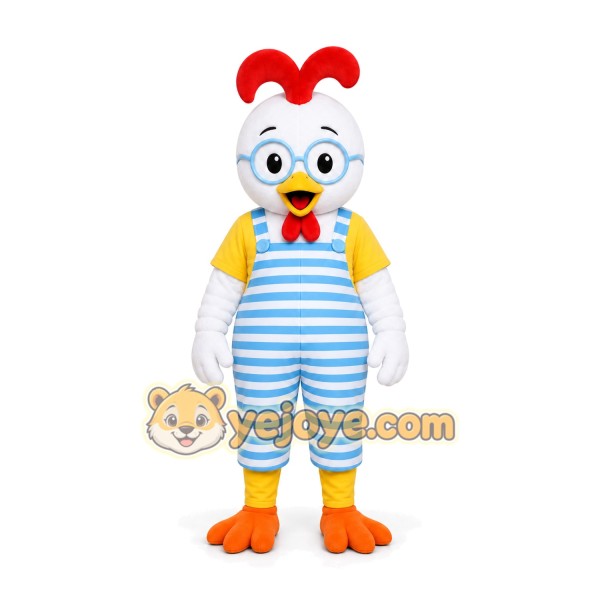 Striped Rooster Mascot Costume Striped Rooster Mascot Costume