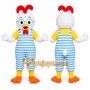 Striped Rooster Mascot Costume