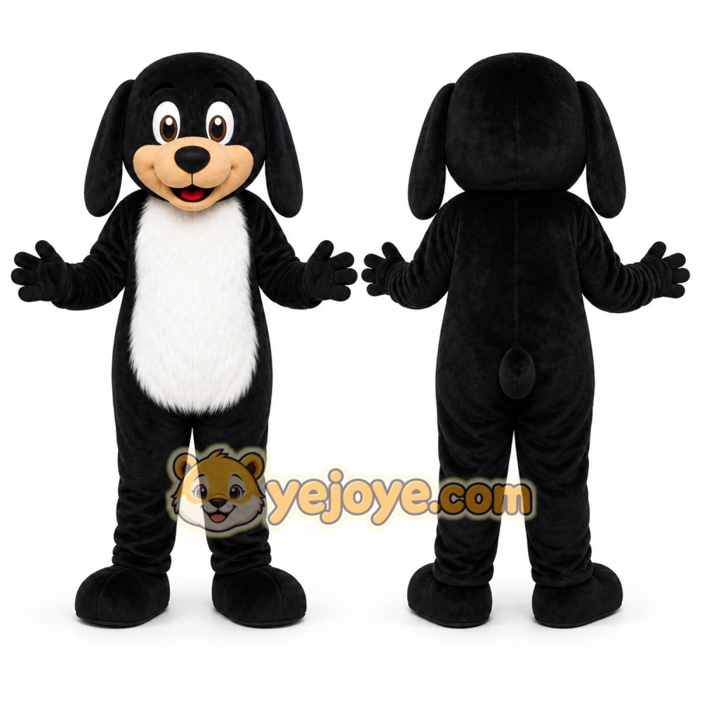 Black Dog Mascot Costume Black Dog Mascot Costume