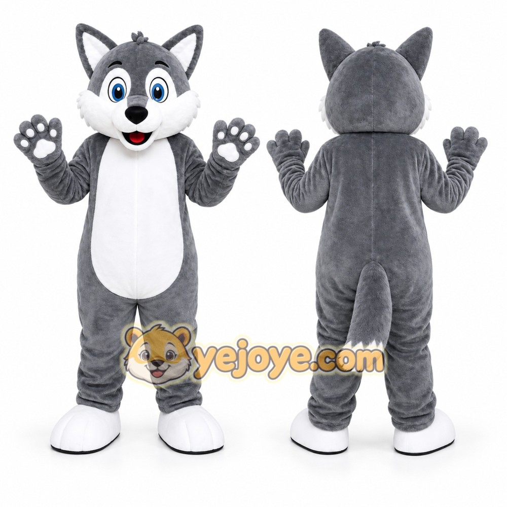 Gray Wolf Mascot Costume Gray Wolf Mascot Costume