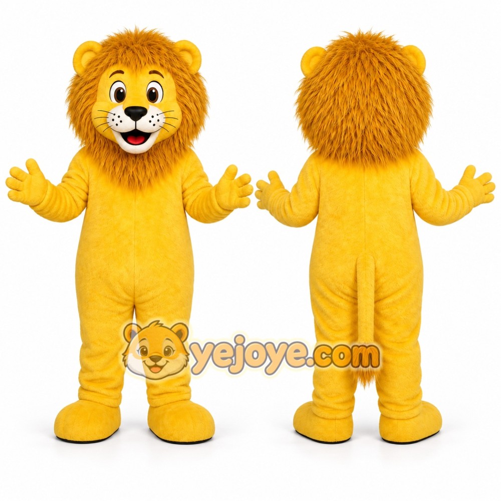 Yellow Lion Mascot Costume Yellow Lion Mascot Costume